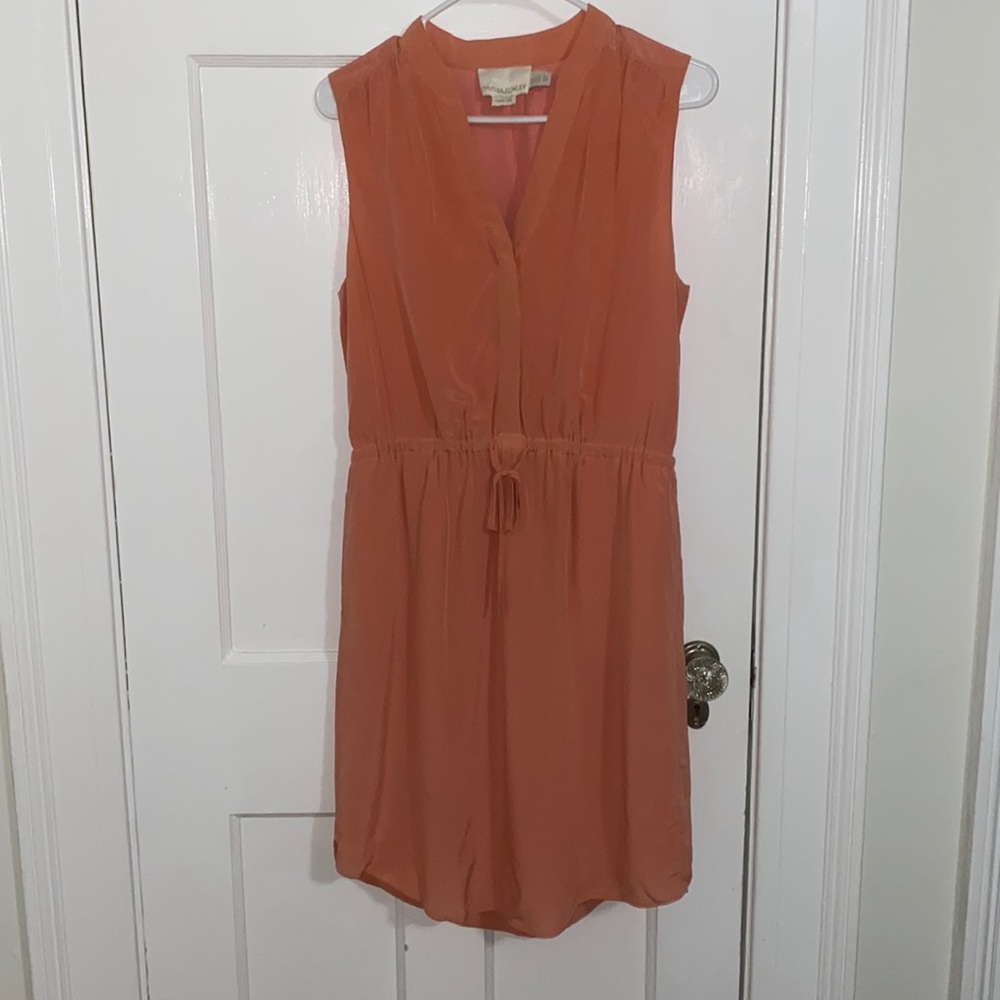 Peach colored Cynthia Rowley silk dress